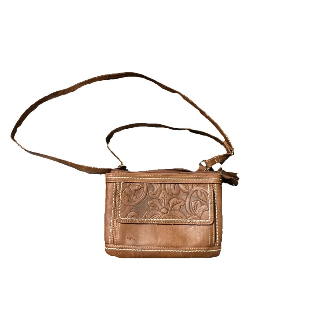 BOC Crossbody Bag Shoulder Purse Brown Saddle‎ Faux Leather Bag